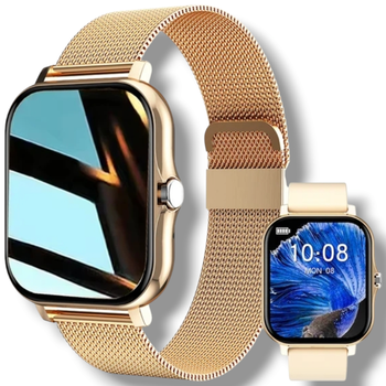 Смарт годинник жіночий Gold Passion золотий Siri IOS Android годинник для фітнесу з сенсорним екраном