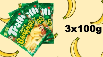 Жувальний Мармелад Trolli Candy Bananas, банані 100г, без глютену, 3 шт.