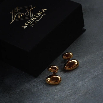 Сережки з ювелірної сталі BUBBLES GOLD