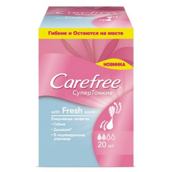 Carefree супертонкі щоденні прокладки with Fresh scent 20 шт (3574661288673)