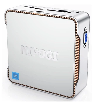 Мини ПК NiPoGi GK3 PLUS / Intel Celeron J4125 / RAM 8GB / SSD 256GB / 2 x HDMI / LAN / Wi-Fi 5 / Bluetooth 4.2 / Windows 11 / Серый