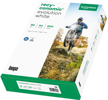 Papier biurowy Inapa Recyconomic Evolution A4 80 g/m² Biały 500 arkuszy (4011211075653)