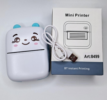 Термопринтер Mini Printer детский с термопечатью MO-X5 голубой