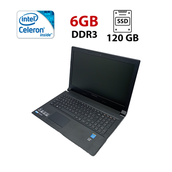Ноутбук Lenovo IdeaPad B50-30 / 15.6" (1366x768) TN / Intel Celeron N2840 (2 ядра по 2.16 - 2.58 GHz) / 6 GB DDR3 / 120 GB SSD / Intel HD Graphics / WebCam б/у