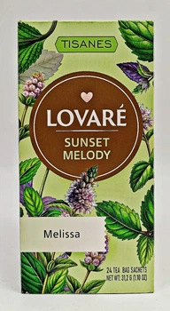 Пакетований трав'яний чай Lovare Sunset Melody із листя меліси 24 шт по 1.3г