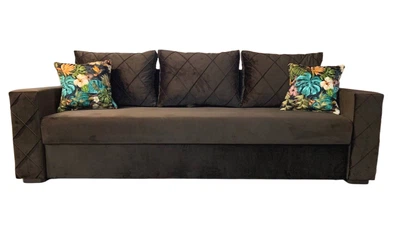 Диван Grand Остін Top Velvet 29 темно-коричневий 232х78х102 см єврокнижка пружинний блок (464812-29329)
