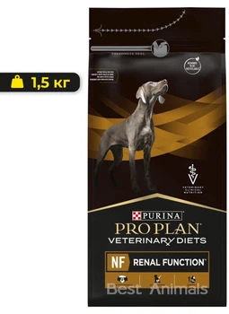Ветеринарна дієта для собак Purina Pro Plan Veterinary Diets NF Renal Function сухий корм при захворюванні нирок 1,5 кг (7613287916464)
