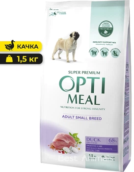 Сухий корм з качкою Optimeal Оптіміл для собак малих порід 1,5 кг (4820215362368)