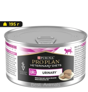 Ветеринарна дієта для котів Purina Pro Plan Veterinary Diets UR Urinary вологий корм при хворобах сечокам'яної системи консерва 195 г (8445290093431)