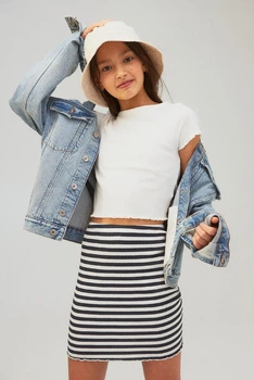 Спідниця H&M 1241887 170см чорно-білий смужки