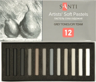 Пастель суха художня Santi Grey Tones 12 кольорів (353698)