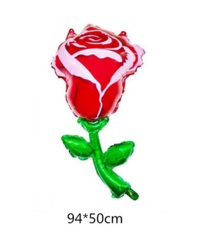 Шар фольгированный Красная роза 94х50 см (Китай) в упаковке
