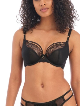М'який бюстгальтер на кісточках Freya Temptress 400102BLK стильний сексуальний 75D Чорний (889501428038 )