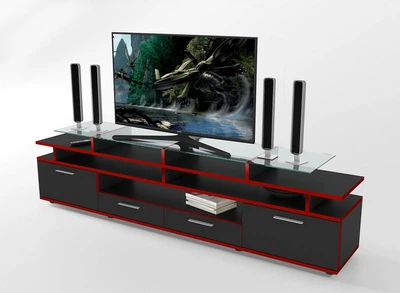 Тумба для ТВ Comfy Home Cinema черный+красный