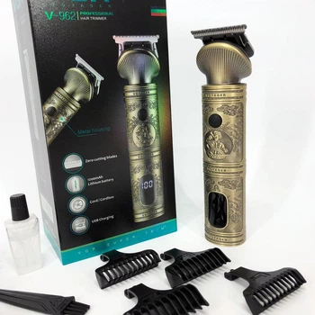 Аккумуляторная машинка для стрижки волос VGR V-962 триммер для бороды и усов со сменными насадками 1-7 мм