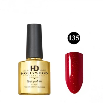 Гель лак HD Hollywood 135 Ярко Красный Шиммер 8 ml