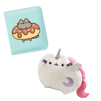 Мягкая игрушка Пушин кэт Кот Единорог 15х12 см и Кошелек Pusheen cat с Пончиком n-12483