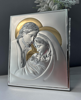 Срібна ікона Свята Родина (26 х 33 см) Valentі SOV 885 6L ORO