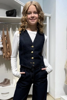 Классический жилет A-yugi Jeans 164 см Темно-синий (2125000865331)