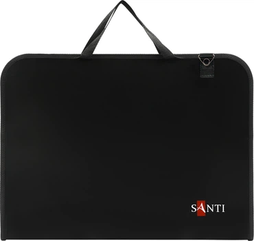 Папка-портфель Santi А3 для эскизов с тканевыми ручками черная пластик (492282)