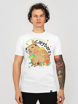 Футболка чоловіча Dubhumans Капібара Білий 2XL (CAP-TM-W-2XL)