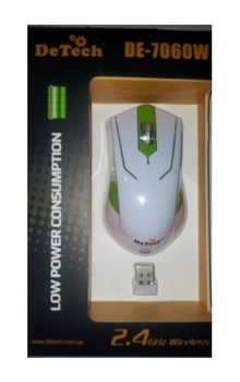Мишко Detech DE-7060W Білий/ Зелений