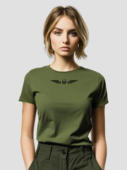 Футболка жіноча Dubhumans Wings of Liberty 3 Хакі 3XL (WOL3-TW-KH-3XL)