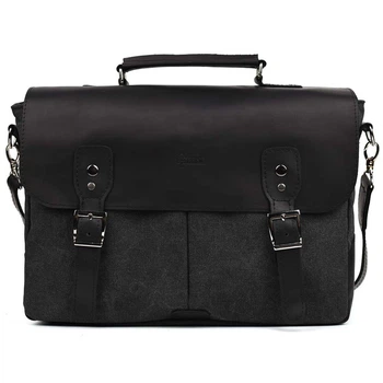 Мужская сумка портфель из канвас и лошадиной кожи TARWA RAG-3960-3md