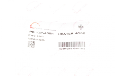 Патрубок радіатора пічки VW T5 2.5 TDI 03-09 - RWS2362 ROTWEISS