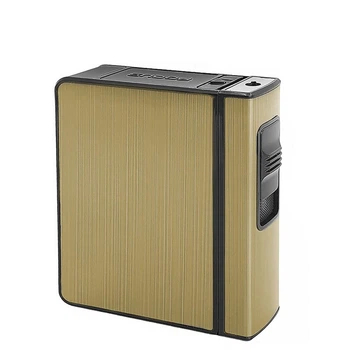 Портсигар Зажигалка Футляр С Выбросом На 20 Сигарет "Cigarette Case Focus Gold"