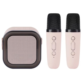 Bluetooth колонка K12 + 2 микрофона Pink