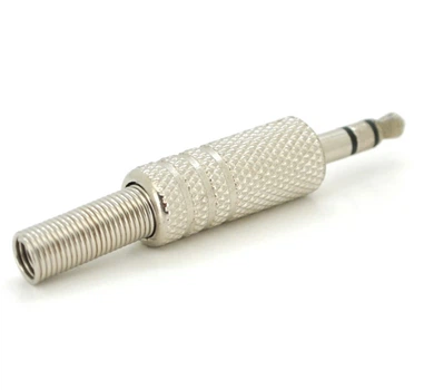 Разъем mini-Jack 3.5mm (stereo) Voltronic стерео под кабель с пружиной (серый металл)