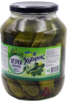 Огірки мариновані Хуторок 680 г (720 мл) скло (4823127300701)