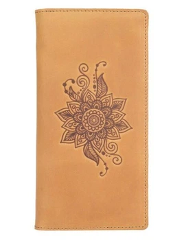 Шкіряне портмоне Hi Art Mehendi Classic WP-05-S18-0935-T006 Жовтий