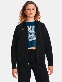 Толстовка на молнии на флисе с капюшоном женская Under Armour UA Rival Fleece FZ Hoodie 1379497-001 S Черная (196883849949)