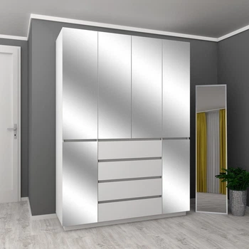 Шкаф с зеркалом FlashNika Hold 47d белый