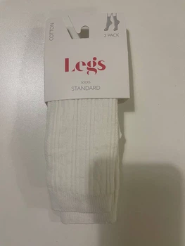 Шкарпетки жіночі Legs з текстурним візерунковим переплетінням SOCKS COTTON CHAIN 2 пари 36-40(р) white (G12)