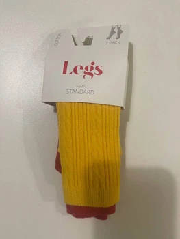 Шкарпетки жіночі Legs з текстурним візерунковим переплетінням SOCKS COTTON CHAIN 2 пари 36-40(р) red/yellow (G12)