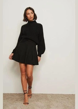 В'язаний зимовий жіночий светр, джемпер NA-KD Knitted Sweater XS Чорний