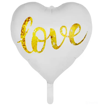 Фольгированный Шар Белое Сердце Love 45см (18")
