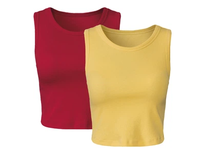 Топ кроп в рубчик набор 2 шт. для женщины Esmara LYCRA® 442561-1 XL Комбинированный