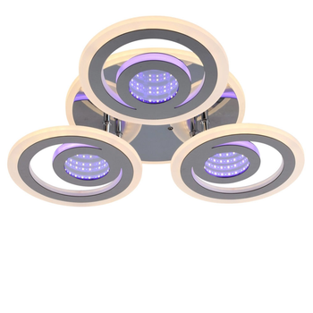 Люстра потолочная светодиодная акриловая LED Light House SRS-19919/3B CR (BL+YL) 72W+24W хром