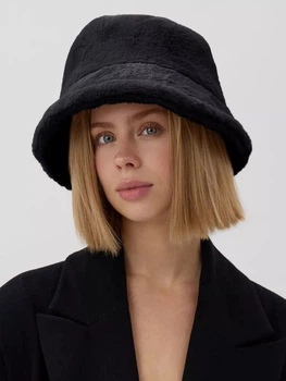 Панама No Brand жіноча зимова тепла Plush плюшева хутряна чорна