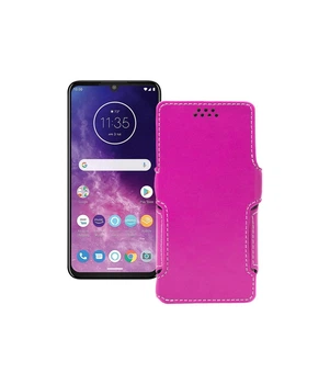 Чохол-книжка з екошкіри для телефону Motorola One Zoom Рожевий