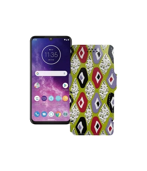 Чохол-книжка з екошкіри для телефону Motorola One Zoom Камені-кольорові