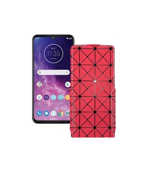 Чохол-флип з екошкіри для телефону Motorola One Zoom Червоний ромб
