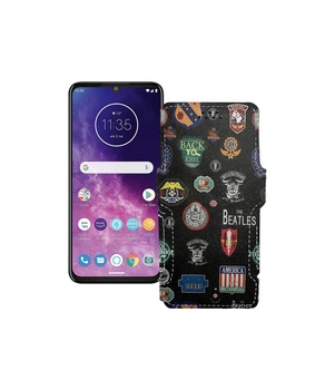 Чохол-книжка з екошкіри для телефону Motorola One Zoom Бітлз