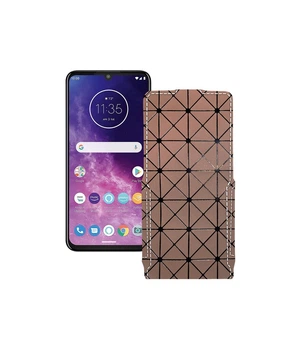 Чохол-флип з екошкіри для телефону Motorola One Zoom Коричневий ромб