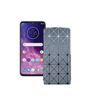 Чохол-флип з екошкіри для телефону Motorola One Zoom Сірий ромб