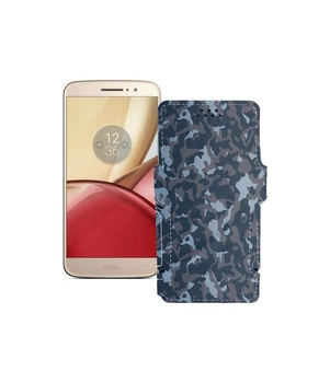 Чохол-книжка з екошкіри для телефону Motorola Moto M (xt1663) Хаки-синій